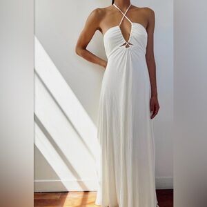 NEW: Show Me Your MuMu: Paros Maxi Dress; Size Medium, Color: Ivory Pleat